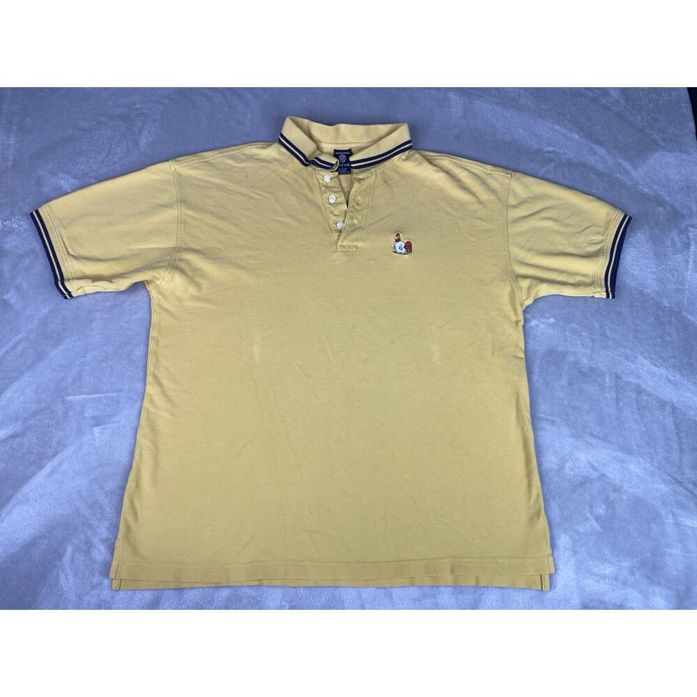 Warner Bros Studio Store Foghorn Leghorn Polo Shirt Men’s L Yellow Vintage - WB